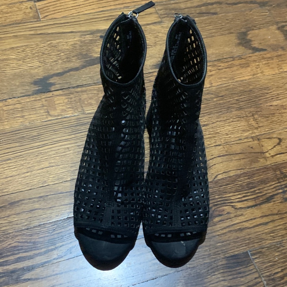 Zara Black Mesh Heeled Boots
